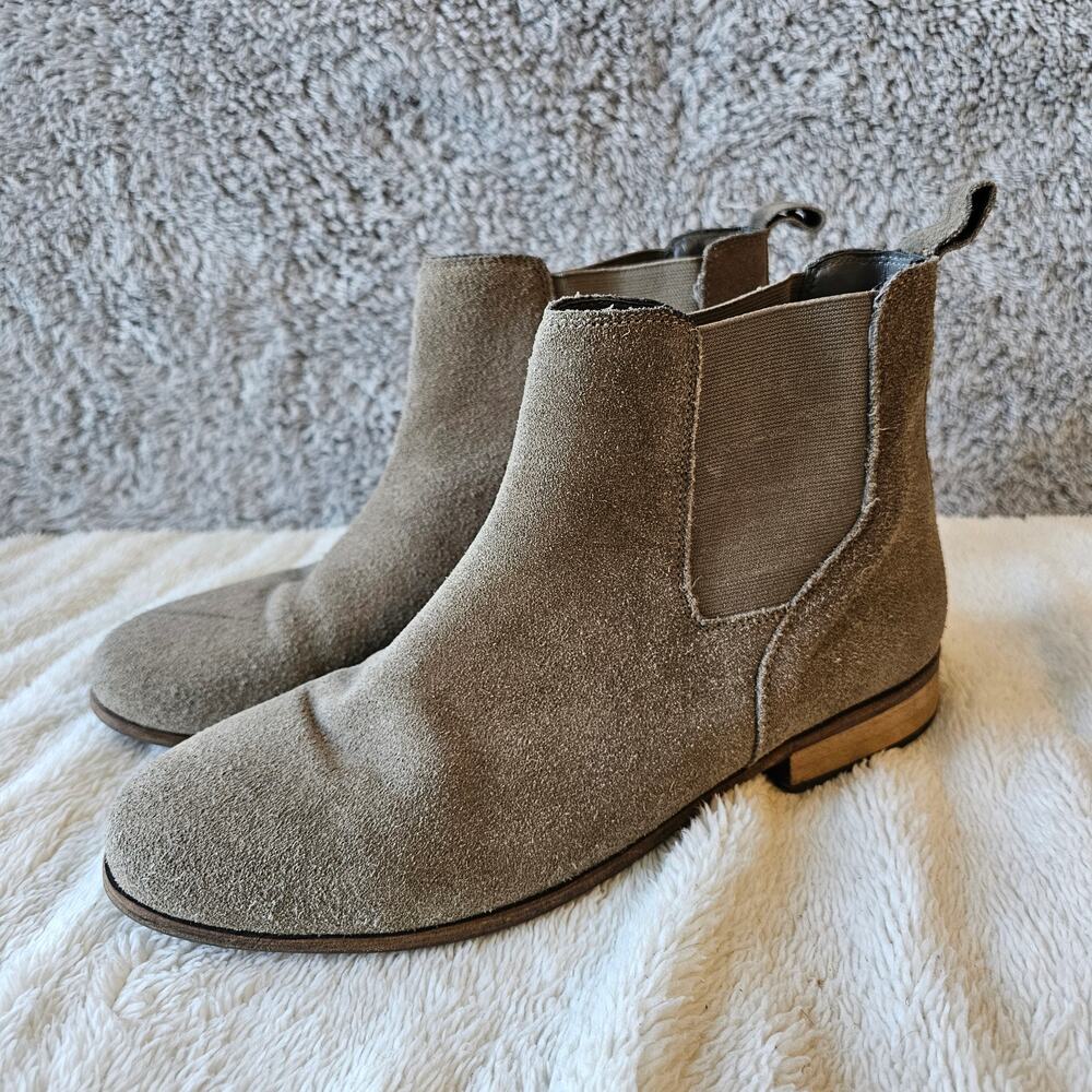 Urban Outfitters‎ Women Leather Shoe The Bear Gore Suede Chelsea Boots Sz 9 Gray